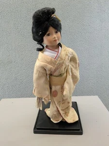 Vintage 17" Doll with Display Stand and 13" Doll in Blue Dress - Picture 1 of 17