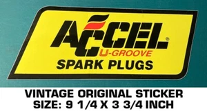 ACCEL U-GROOVE SPARK PLUGS VINTAGE ORIGINAL DECAL STICKER - ENGINE PERFORMANCE - Picture 1 of 2