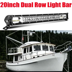"Mini barra de luz LED ultra delgada de doble fila de alto rendimiento 6D de 20"" para barco marino 22" - Imagen 1 de 12
