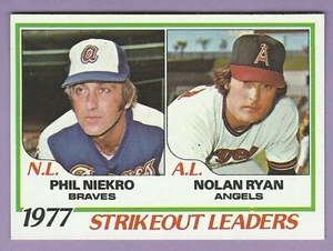 1978 Topps #206, Strikeout Leaders (Niekro/Ryan), EX+ - Foto 1 di 2
