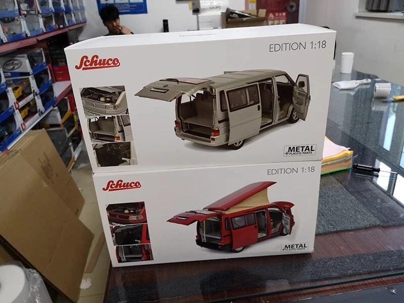 Schuco 1/18 Volkswagen T4B Van Camping Alloy Diecast Model Car Bus Gifts Display - Photo 1/4