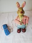 VTG 1950s Cragston San Smoking Pipe Bunny Rabbit Battery Operated Tin Toy Japan