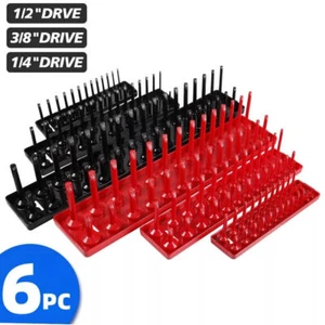 Set organizer presa 6 pz vassoio portaoggetti da parete 1/4 3/8 1/2 SAE metrico - Foto 1 di 8
