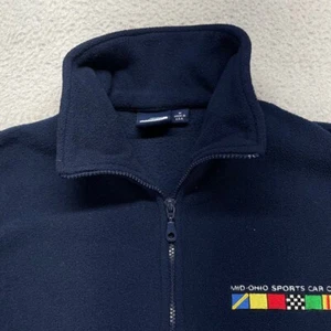 AKWA 1/4 Zip Pullover Mens Medium Blue Long Sleeve Mid Ohio Sports Car USA - Picture 1 of 15