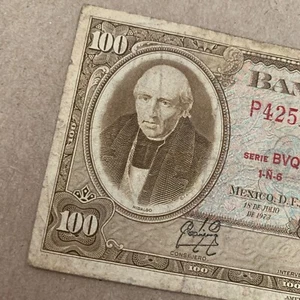 Mexican 100 Pesos Billetes 1973 Mexico Currency Banknote Paper Money Memorabilia - Picture 1 of 4