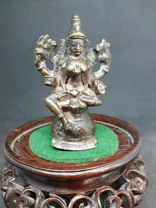 SELTENE ANTIKE HINDUISTISCHE BRONZE LAKSHMI MEHRARMIGE FIGUR STATUE INDIANER 17. JAHRHUNDERT - Bild 1 von 6