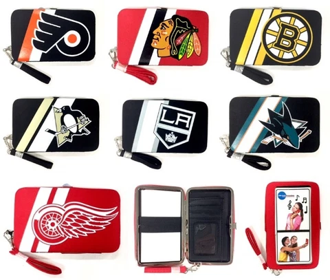 Licensed Cell Phone Smart Phone Case Wristlet Wallet - New - Choose Your Team Cover
