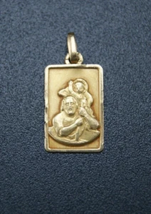 † COLGANTE PROTECTOR DE VIAJE MEDALLA DE SAN CRISTÓBAL Y JESÚS ORO AMARILLO DE 18 QUILATES FRANCIA # - Imagen 1 de 10