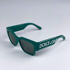 NEW D&G DG6184 331182 Green Petrol Green Mirrored Silver Square Sunglasses