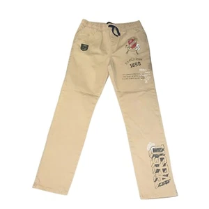 US Polo Assn Boys Denim Size Large 12 Beige Chino Jogger Pants - Picture 1 of 4