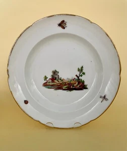 18th Century French Niderviller Plate Handpainted with Insects Ladybug - Picture 1 of 7