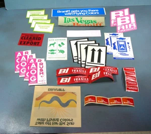 Vintage Braniff Airlines Lot of 36 Stickers Labels Decals - Picture 1 of 14