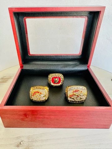 3 PCS Denver Broncos John Elegy Ring Set W Box, 🇺🇸 SHIP Cover