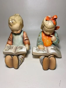 Vintage Paar Hummel Bücherwurm Buchstützen signiert 4 1/2" x 5 3/4" West Germany - Bild 1 von 20