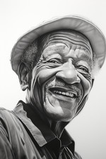 Redd Foxx 1/1 Original Art Card by Michael Jacobs MJ188