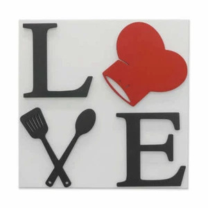 Quadro su tela in rilievo Love Kitchen Quadro ideale per arredo cucina moderno - Picture 1 of 5