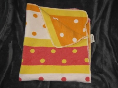 David Fussenegger Austria Rojo Naranja Amarillo Rayas Lunares Bebé Manta Algodón Foto 1 de 2