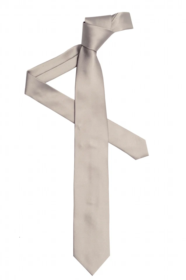 Cravatta Hubert Milano Argento 100% Seta - Immagine 1 di 2