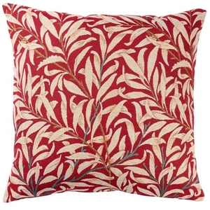 William Morris Willow Bough Tapestry Extra-Large Cushion in Red. 23x23" XL - Picture 1 of 4