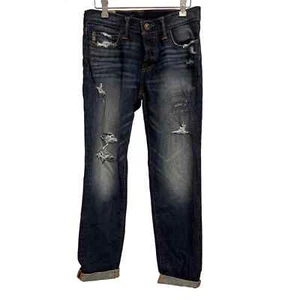 Abercrombie & Fitch Distressed Dark Blue The A&F Skinny Jeans Size 28x30 NWT - Picture 1 of 11