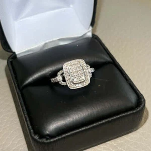 0.20 Carat Womens Diamond Pave Ring Sterling Silver - Picture 1 of 4