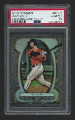 2019 BOWMAN STERLING CONTINUITY GIANTS ROOKIE JOEY BART BS-2 PSA GEM MINT 10 - Image 1 of 2