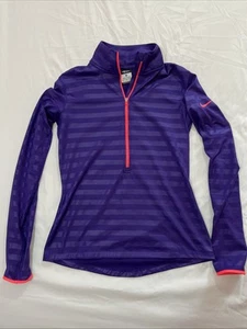 Nike Pro Dri-Fit Womens Medium 1/2 Zip Pullover Purple Stripe - Picture 1 of 9
