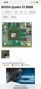 1GB NVIDIA Quadro FX880M - Picture 1 of 4