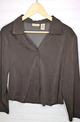 Blazer Analogy Mujer Marrón Mediano Cuatro Botones Traje de Negocios Elegante Foto 1 de 4