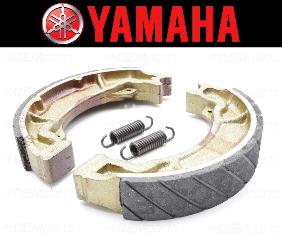 Set of (2) Yamaha Water Grooved FRONT Brake Shoes and Springs #39W-W253E-10-00 - Image 1 of 4