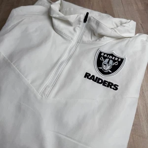Nike NFL Las Vegas Raiders Men's XL Long Sleeve Quarter Zip White Pull Over - Picture 1 of 6