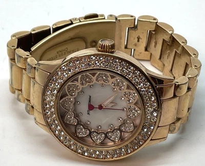 Reloj Pulsera Betsey Johnson BJ00643-01 Tono Oro Rosa Redondo Analógico Foto 1 de 4
