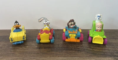 Лот из 4 винтажных фигурок Looney Toons Quack Up Cars McDonald's Happy Meal игрушки D - Изображение 1 из 4