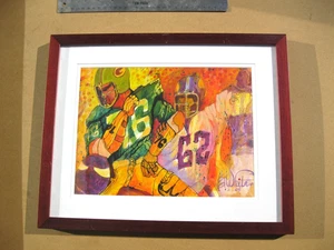 Ed White 9x12 Original handgemalt & signiert gerahmt "Gridiron Moments" Gemälde - Bild 1 von 3