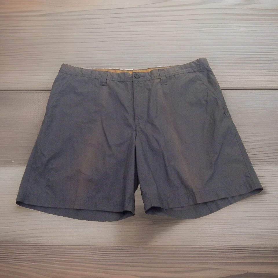 Columbia Flat Front Slate Blue 40W Cotton Shorts Good Utility Shorts FLAWS - Image 1 of 4
