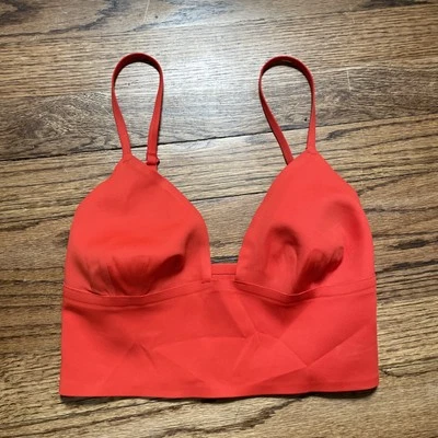 ❄️NUEVO SIN ETIQUETAS Free People Intimately "Sage" Longline Bralette Talla XS - Rojo Tango Foto 1 de 4