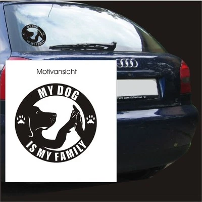 BLATTWERK-DESIGN KFZ-Aufkleber- Hund - Tiermotiv- My dog is my family - verschiedene Größen