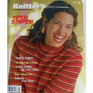 Knitter's Yipes! Stripes! Spring 2002, Magazine with Knitting Patterns & Tips - Picture 1 of 5