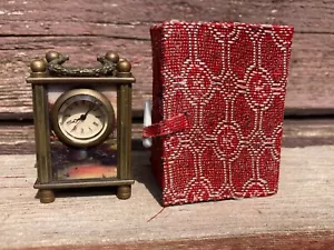 VTG OMEGA SUB MINIATURE CARRIAGE CLOCK w WOMAN NUDE PORTRAIT w BOX - Picture 1 of 6