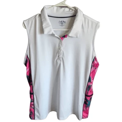 Camisa Top Coral Bay Golf Sin Mangas Talla Pequeña XL Rosa Floral Tropical (R9) Foto 1 de 4