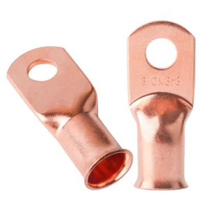 10x Ring Cable Lug Crimp Copper Terminals Power Ground Wire 3/0 Ga AWG 3/8" Stud - Picture 1 of 6