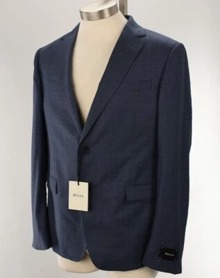 Z ZEGNA мужской синий микро чек падение 8 шерсти Slim Fit костюм 42S плоский передние брюки новый с Ярлыками - Изображение 1 из 4