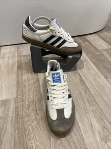 Adidas Originals Samba White Black Vegan Leather Gum Sole Trainers Size 8.5 Uk - Picture 1 of 13