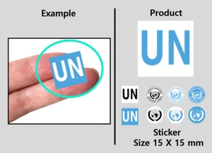 (UN 15mm)  UN stickers / Vehicle Truck logo scale decal united nation - Picture 1 of 11