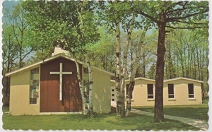 Mackinaw City Bibel Kirche MI Michigan christliches Gelände Außenpostkarte - Bild 1 von 2