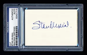 STAN MUSIAL SIGNED MINT CUT PSA/DNA SLABBED AUTOGRAPHED HOF MVP CARDINALS WSC - Picture 1 of 1