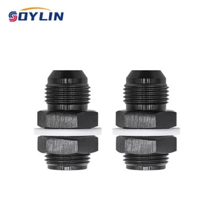 2Pcs 10 AN AN10 Flare Fuel Cell Bulkhead Fitting With Teflon Washer AN10 Black - Imagen 1 de 13