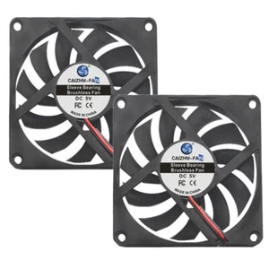 2x PC Ventilator 80x80x10mm Kühlung Gehäuselüfter Kühlkörper Lüfter 2Pin 12V 24V - Afbeelding 1 van 11