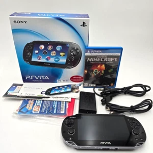 SONY PS Vita PCH-1100 AB01 Crystal Black Box Charger Safty Guid Tested Excellent - Picture 1 of 11