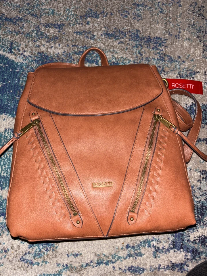 Rosetti Backpack Purse Brown Faux Leather Sling Or Regular Backpack NWT Mfr $89 - Image 1 of 4